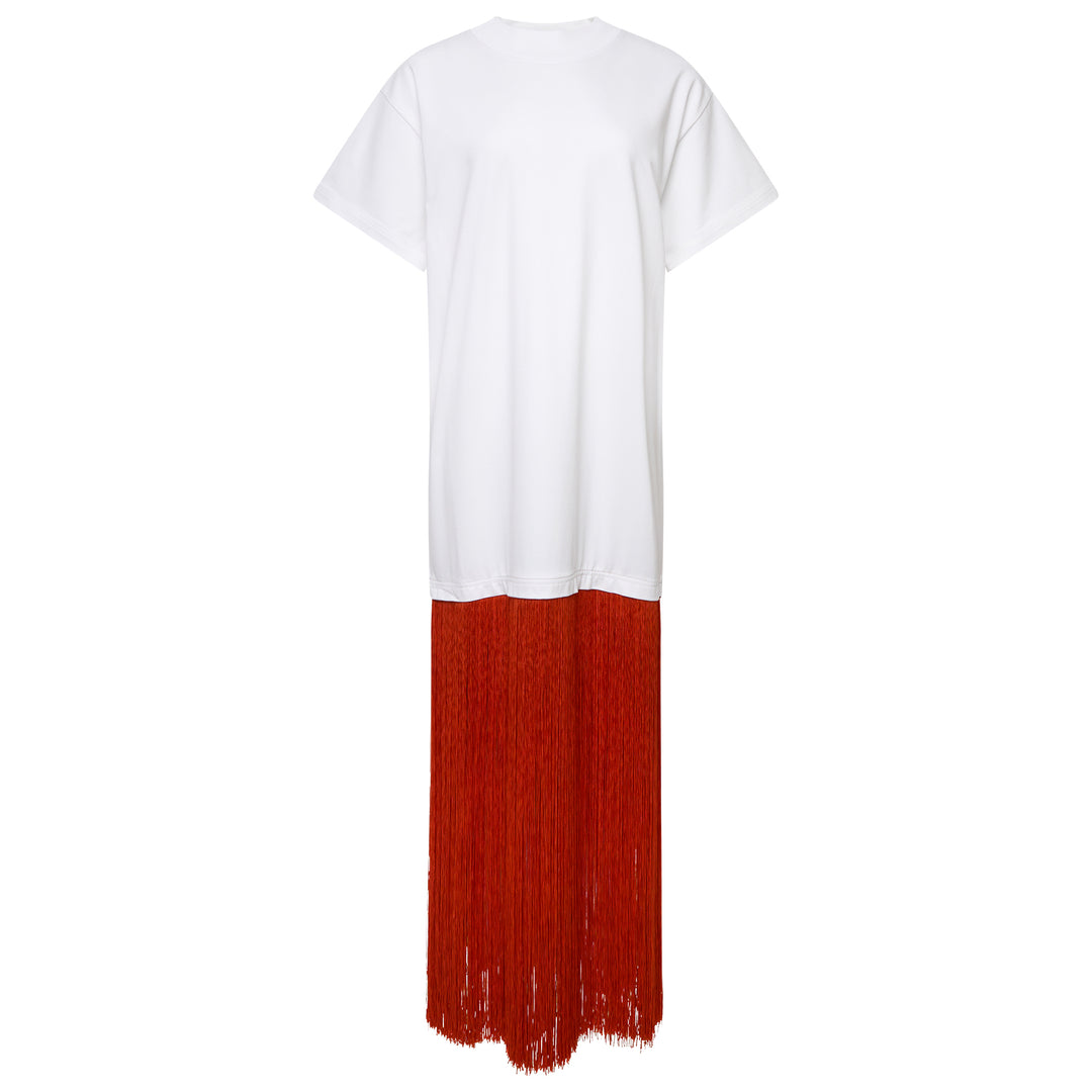ALAIA Fringed Cotton T-Shirt – Available at Club 21, Official Retailer in Singapore, Malaysia & Thailand with Global Shipping Online