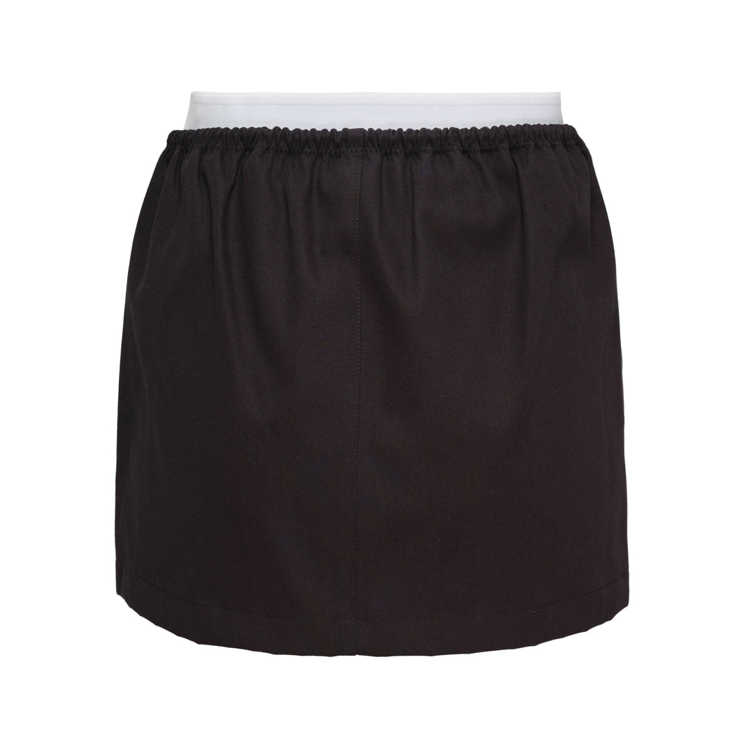 Mid-Rise Mini Logo Elastic Skirt