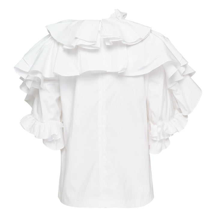 Carolina Herrera Elbow Sleeve Draped Floral Ruffle Top – Available at Club 21, Official Retailer in Singapore, Malaysia & Thailand with Global Shipping Online