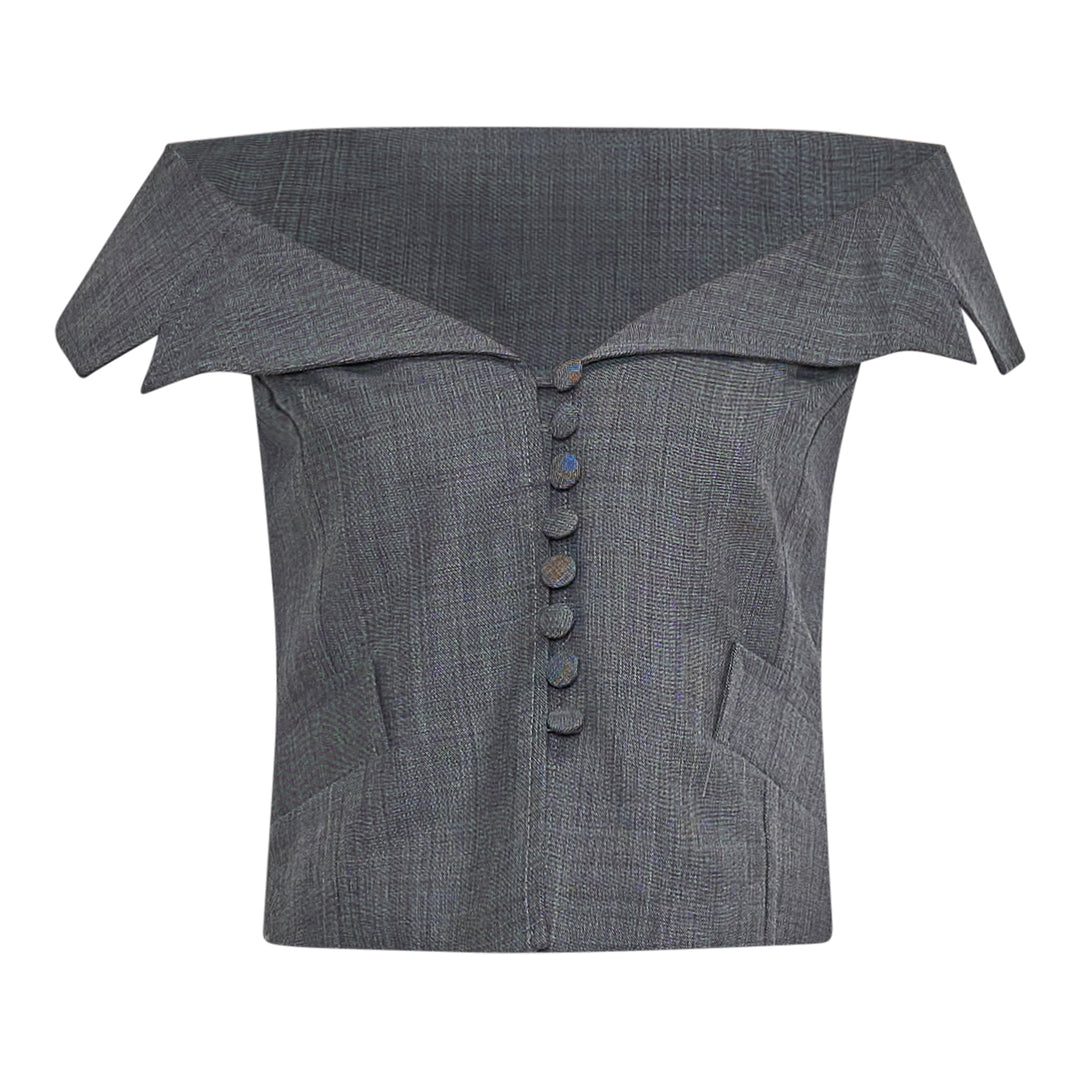 GANNI Wool Melange Suiting Vest – Available at Club 21, Official Retailer in Singapore, Malaysia & Thailand with Global Shipping Online
