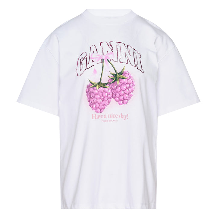 GANNI Heavy Cotton Jersey Raspberry T-Shirt – Available at Club 21, Official Retailer in Singapore, Malaysia & Thailand with Global Shipping Online