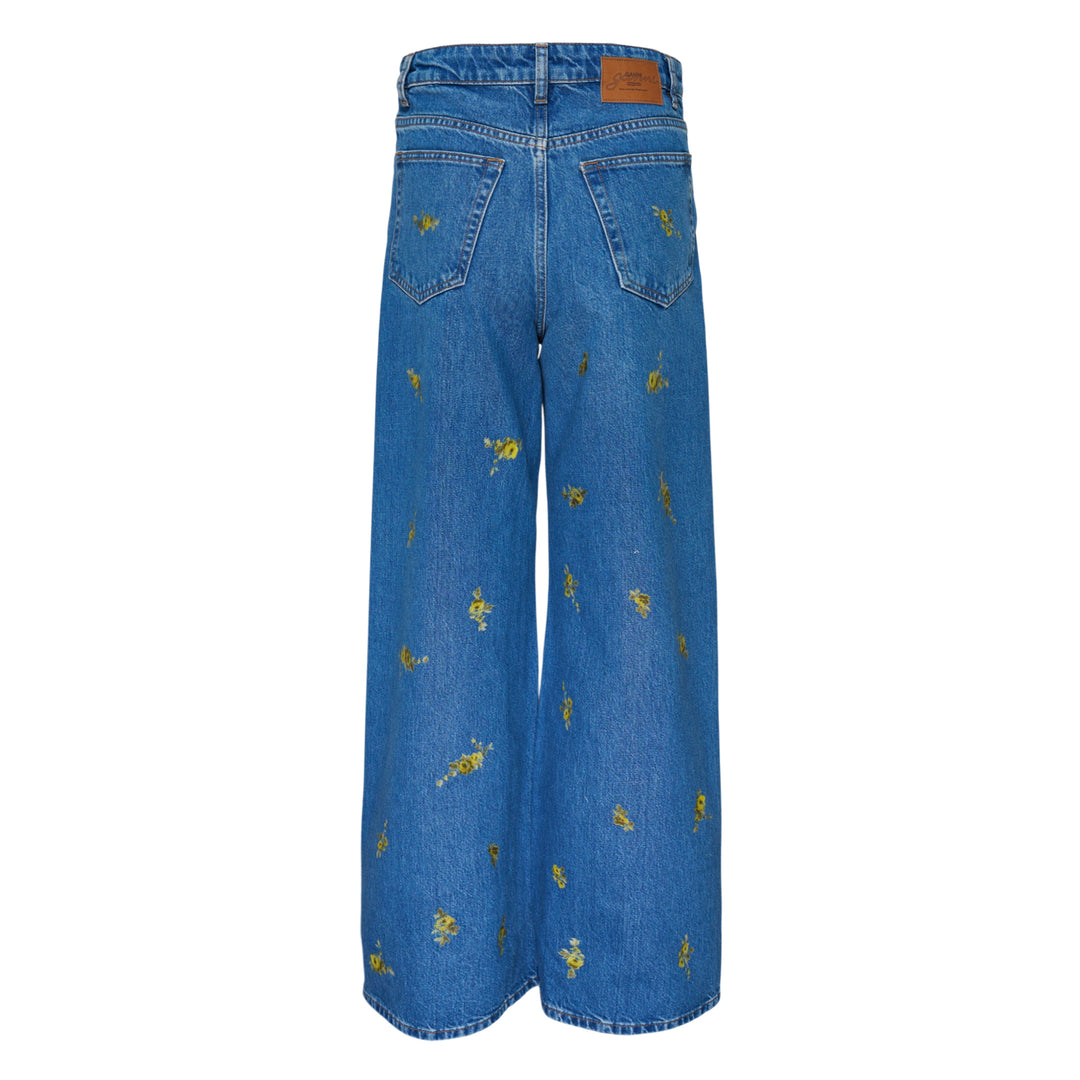 GANNI Printed Flower Denim Lari Jeans – Available at Club 21, Official Retailer in Singapore, Malaysia & Thailand with Global Shipping Online