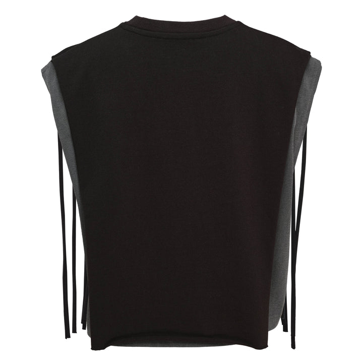 Slash-Cut Tiger Logo Layered T-Shirt