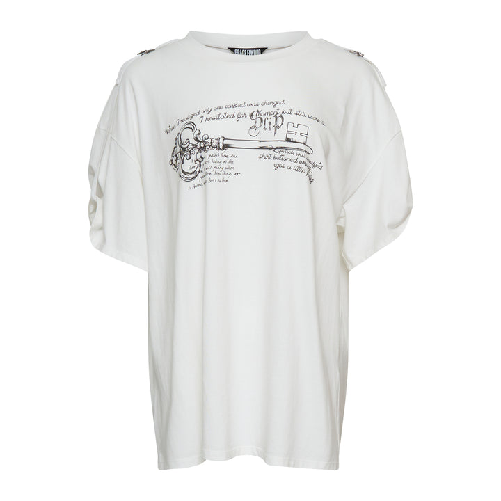 Grace Elwood Key Printed Turned-Up Sleeve Tee – Available at Club 21, Official Retailer in Singapore, Malaysia & Thailand with Global Shipping Online