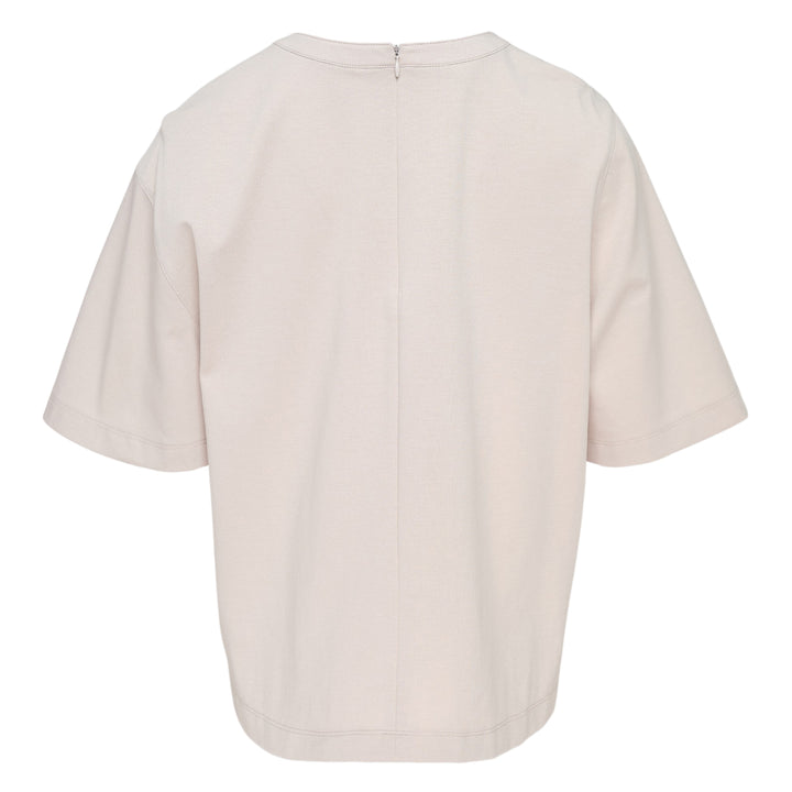 Light Beige Gathered Jersey Tee