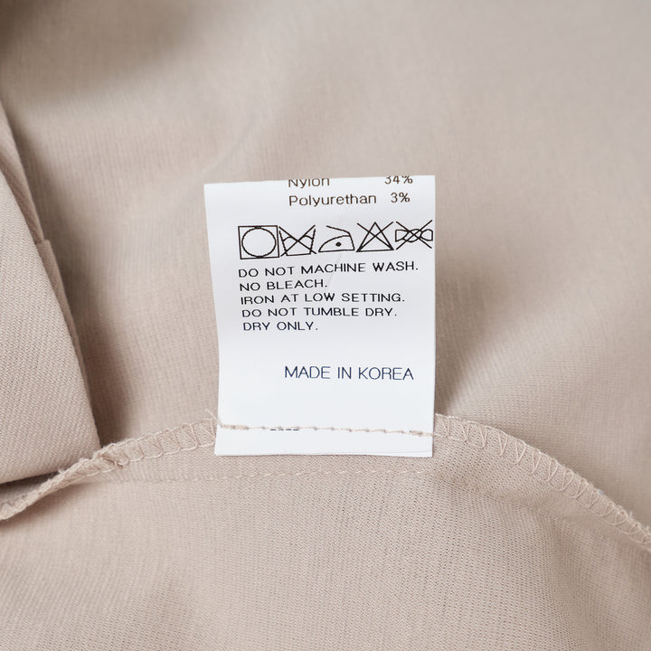 Light Beige Gathered Jersey Tee