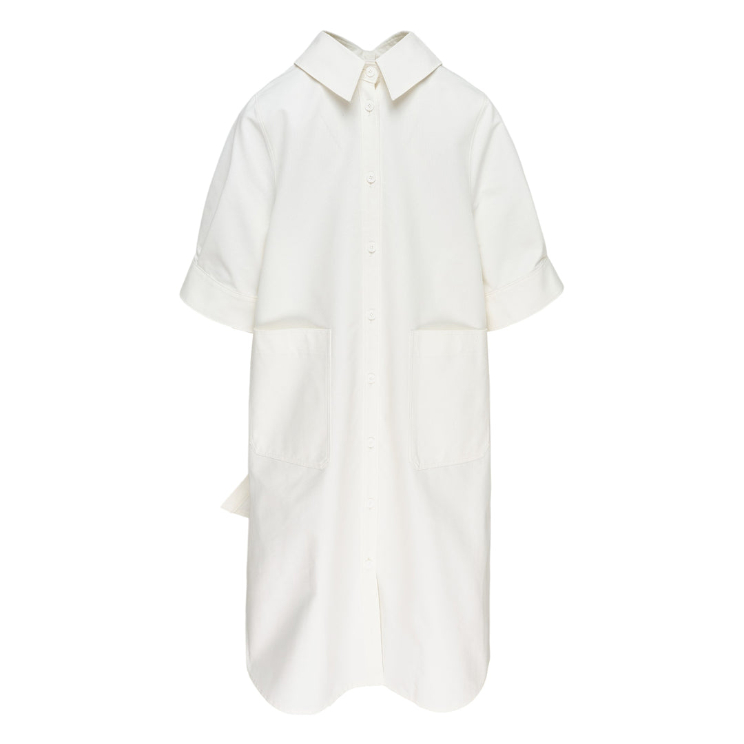 White Back-to-Front Shirt Dress