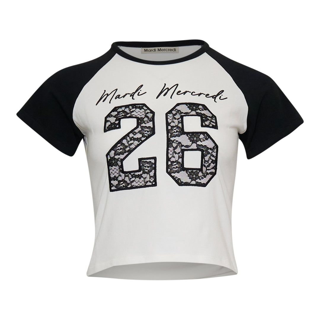 Mardi Mercredi Cropped T-Shirt Raglan No.26 Lace – Available at Club 21, Official Retailer in Singapore, Malaysia & Thailand with Global Shipping Online