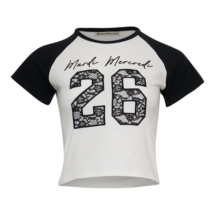 Mardi Mercredi Cropped T-Shirt Raglan No.26 Lace – Available at Club 21, Official Retailer in Singapore, Malaysia & Thailand with Global Shipping Online