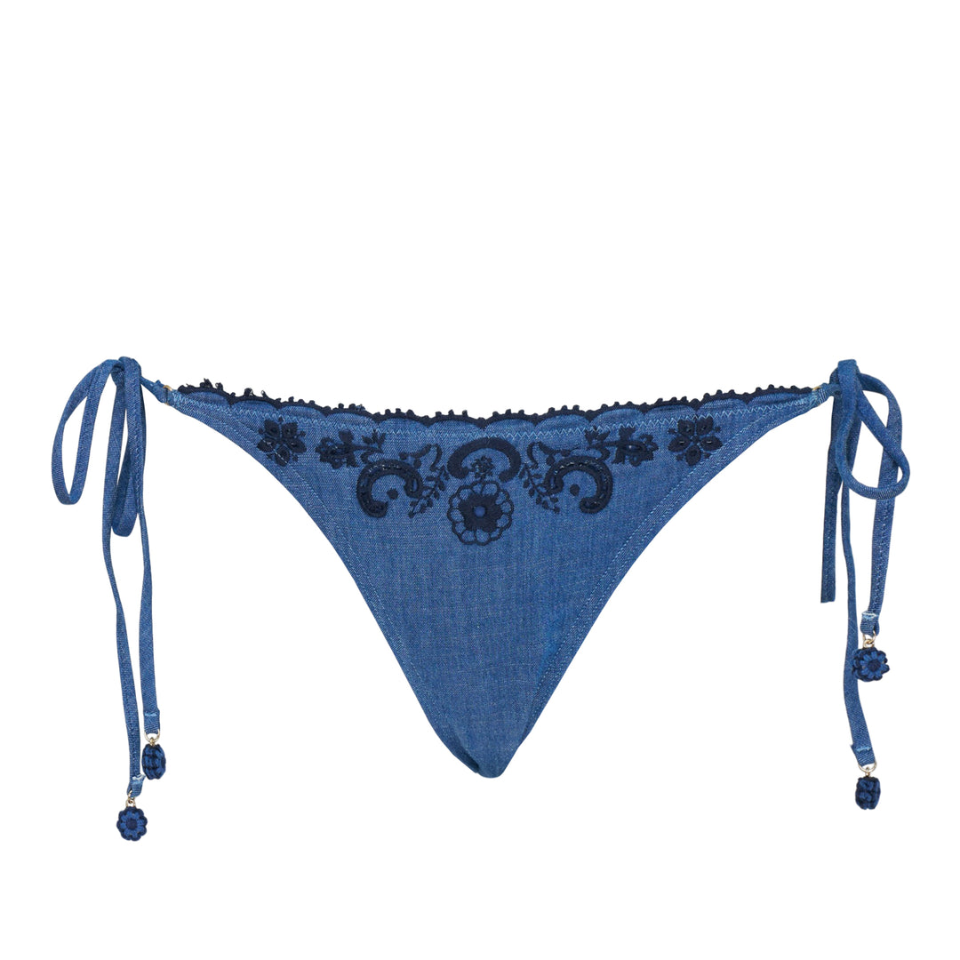 ZIMMERMANN Aster Denim Embroidery Bikini – Available at Club 21, Official Retailer in Singapore, Malaysia & Thailand with Global Shipping Online