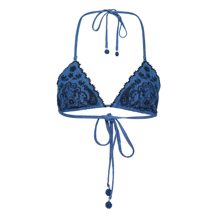 ZIMMERMANN Aster Denim Embroidery Bikini – Available at Club 21, Official Retailer in Singapore, Malaysia & Thailand with Global Shipping Online