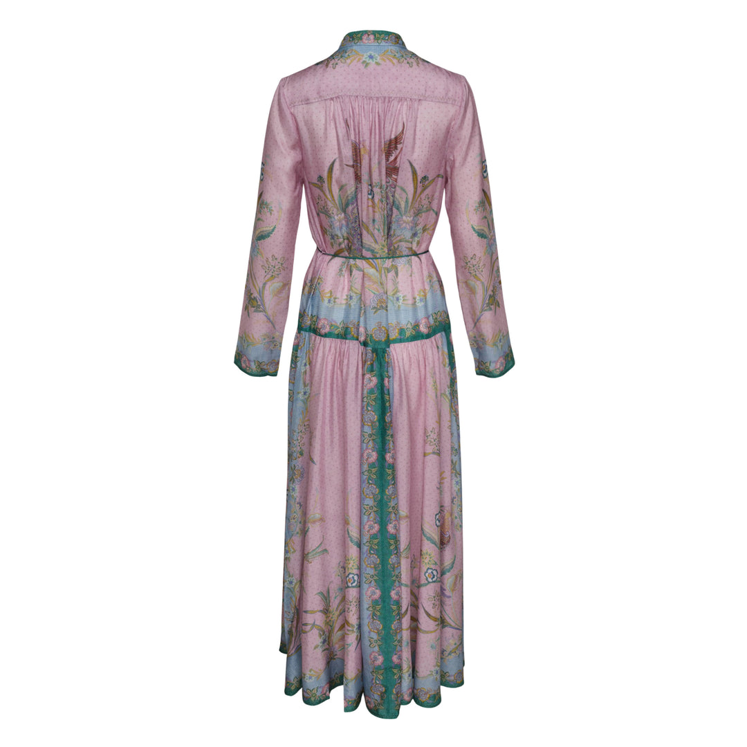 zimmermann pink dress long sleeve "Awaken" long dress