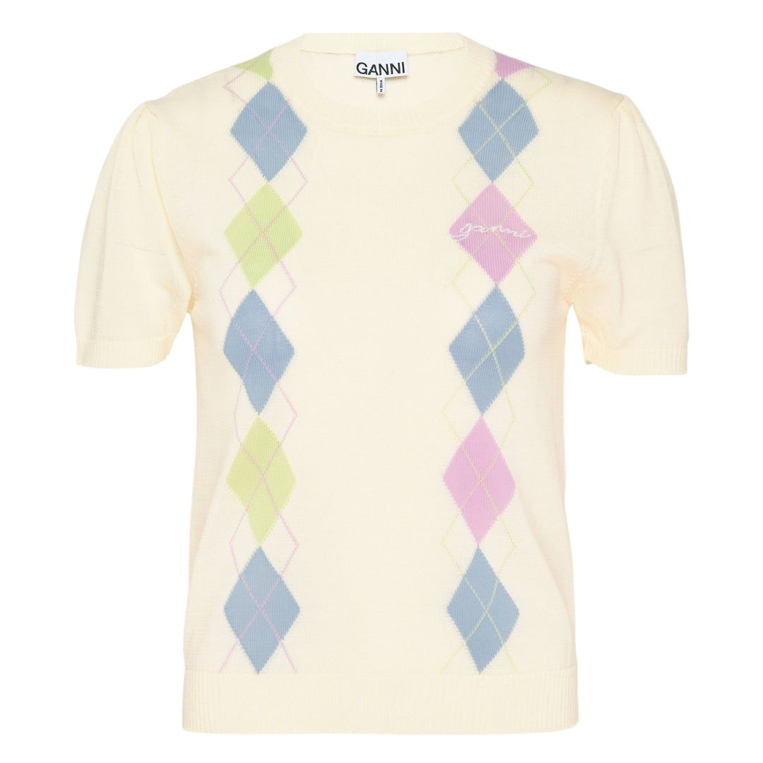 Argyle Knit T-Shirt