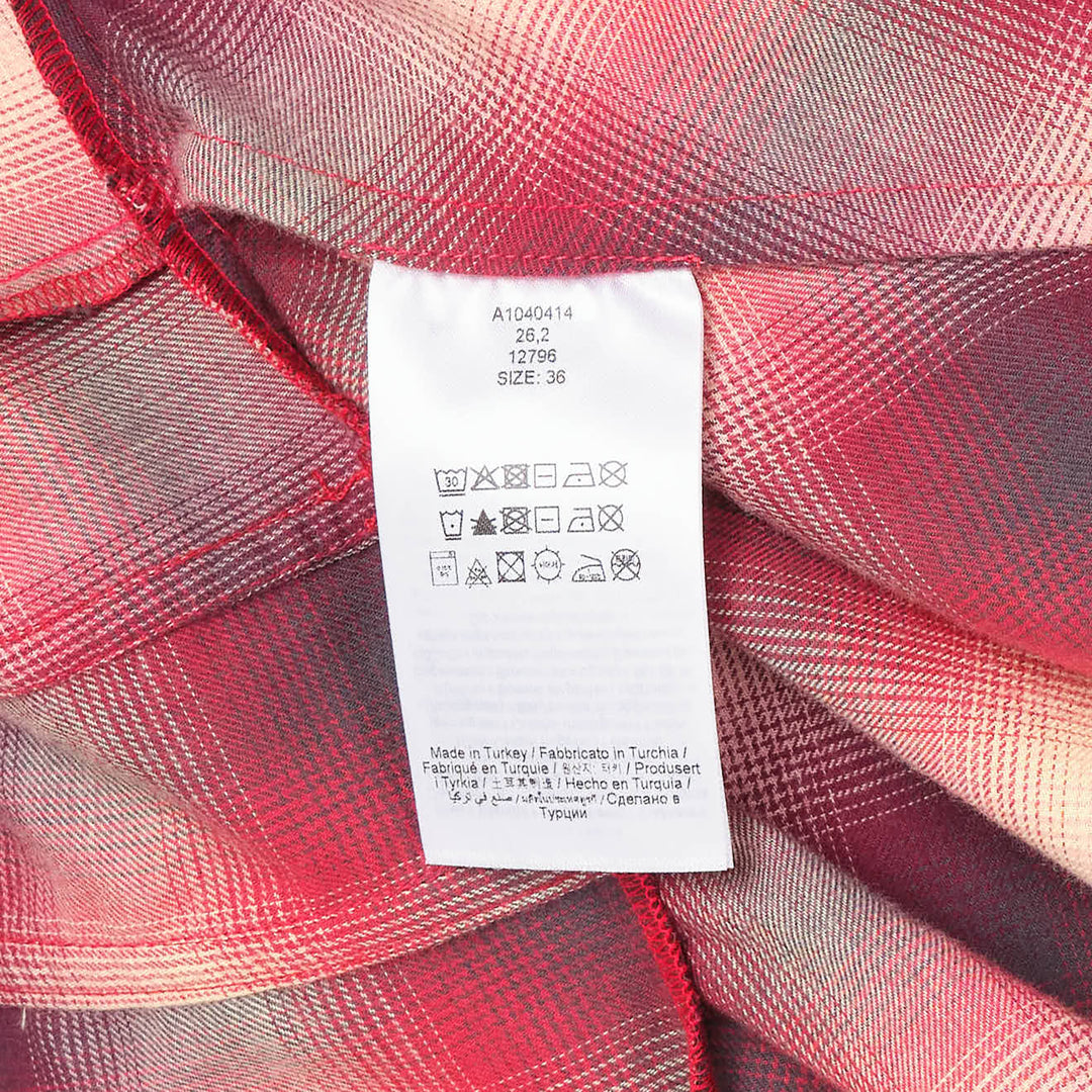 Cotton Flannel Check Peplum Shirt