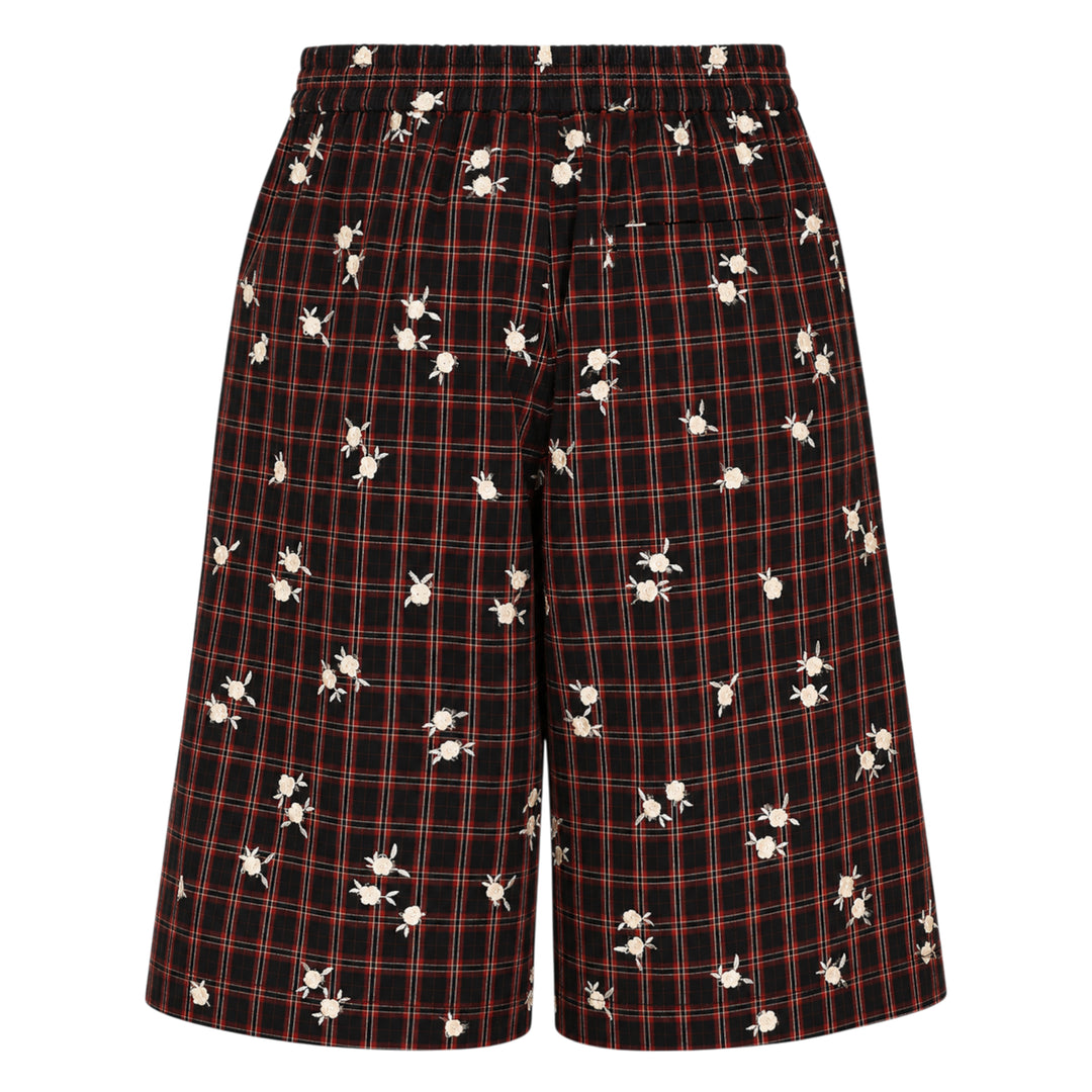 Yarn Dyed Check Flower Shorts