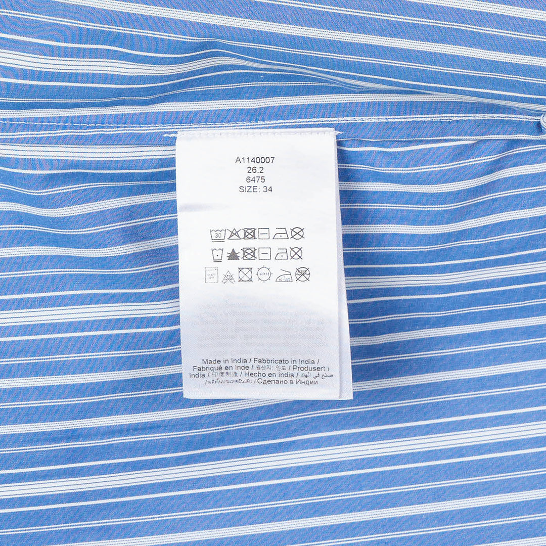 Stripe Cotton Pleated Sleeve Shirt