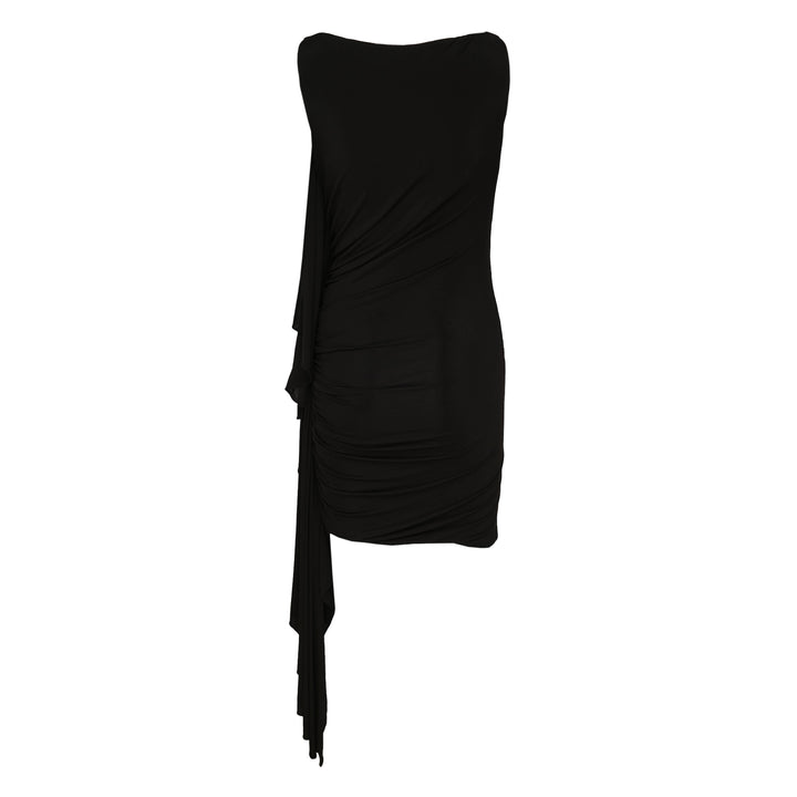 Asymmetric Ruched Mini Dress