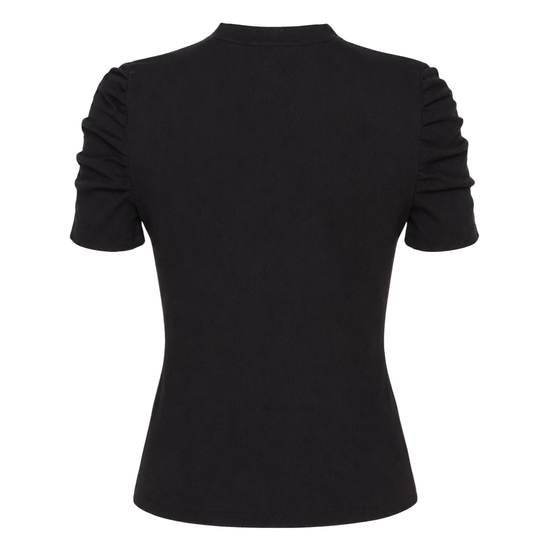 Short Sleeve Ruched Crewneck Pullover