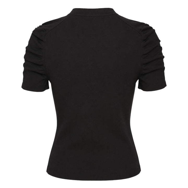 Short Sleeve Ruched Crewneck Pullover