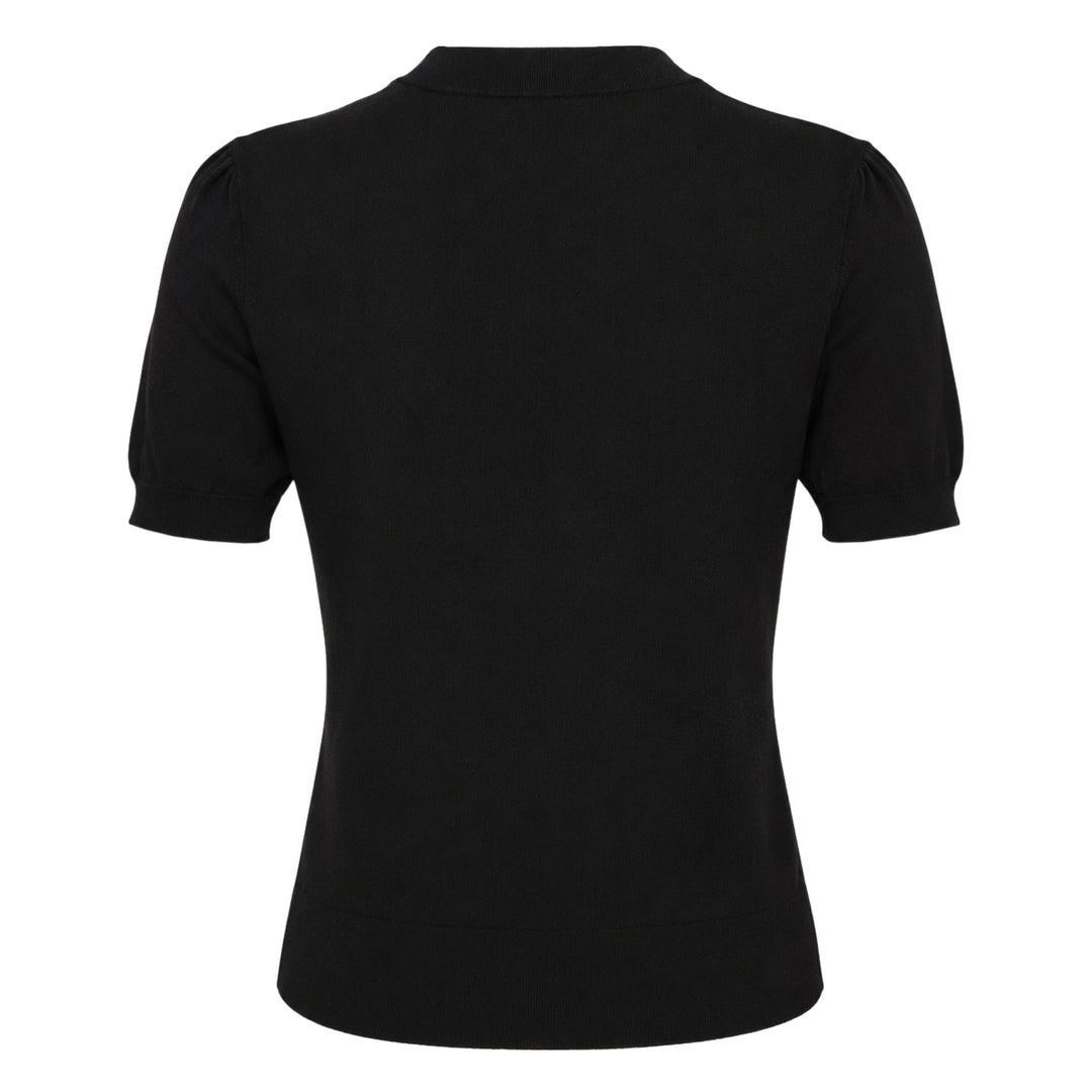 Short Sleeve Crewneck Hotfix Logo Knit Top