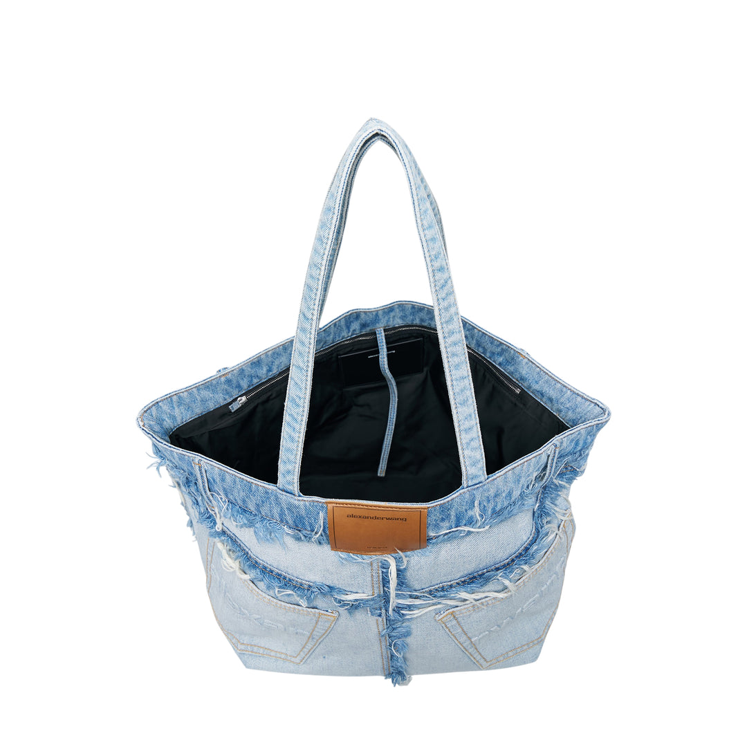 Punch Fray Denim Tote