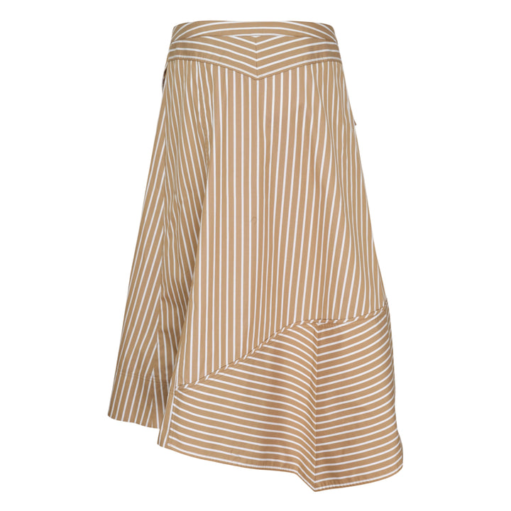 Asymmetric Stripe Wrap Skirt