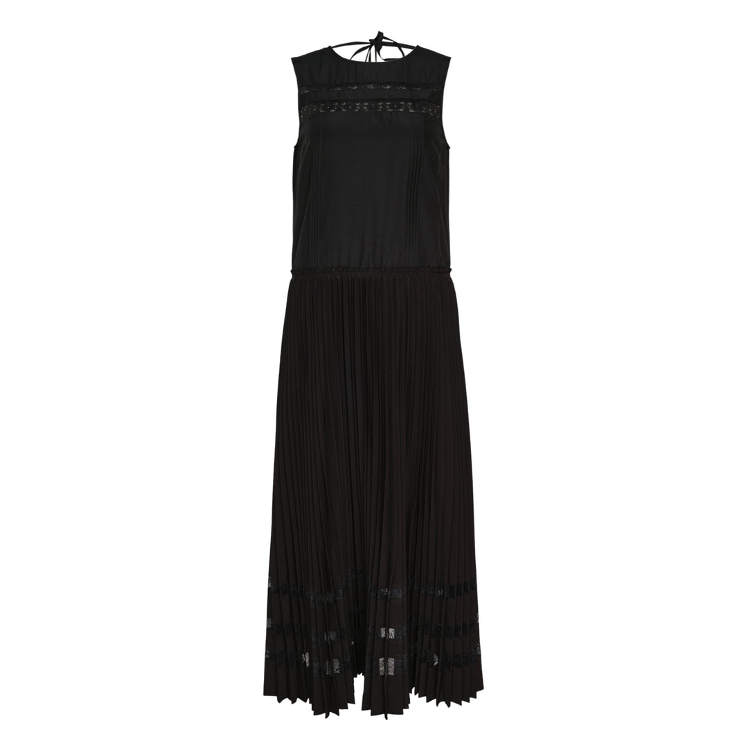 Pleated A-Line Lace Dress