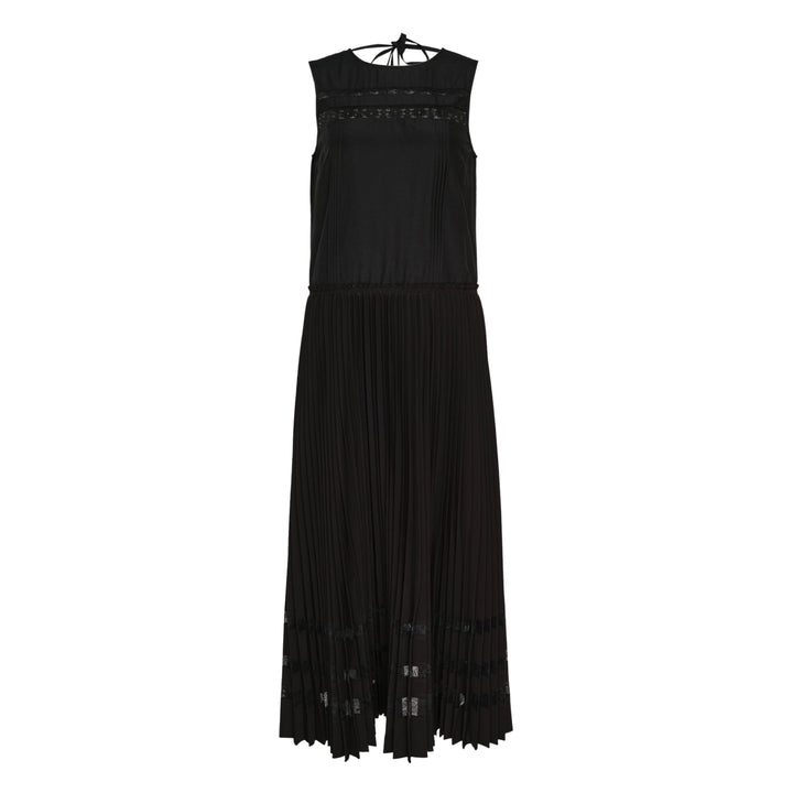Pleated A-Line Lace Dress