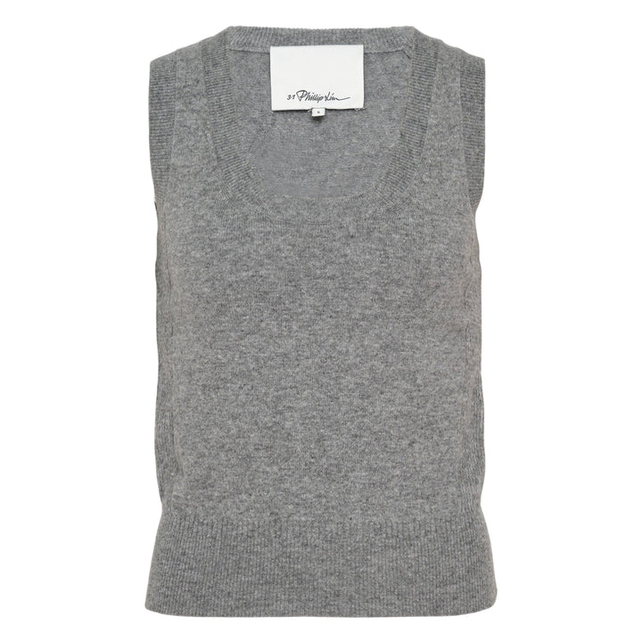 Wool Cashmere Blend Scoop Neck Vest