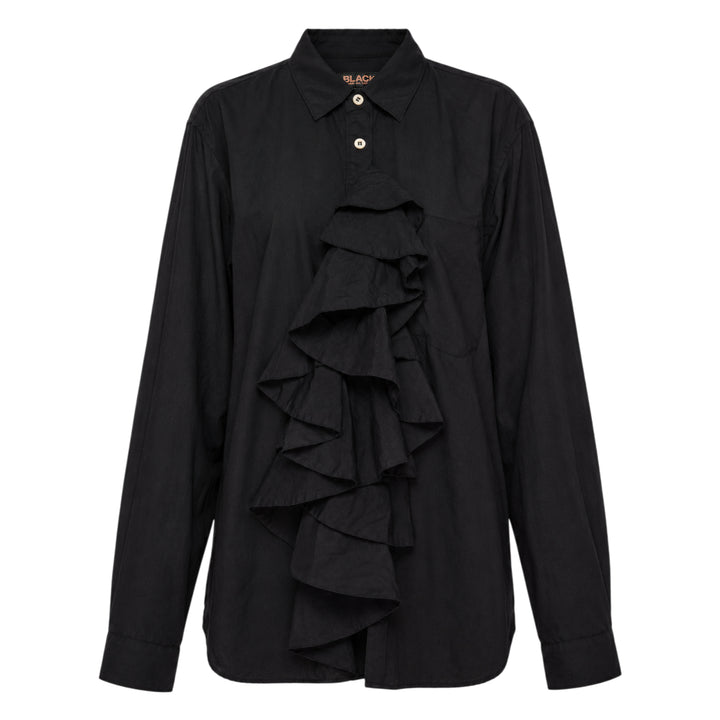 Long Sleeve Ruffle Front Shirt