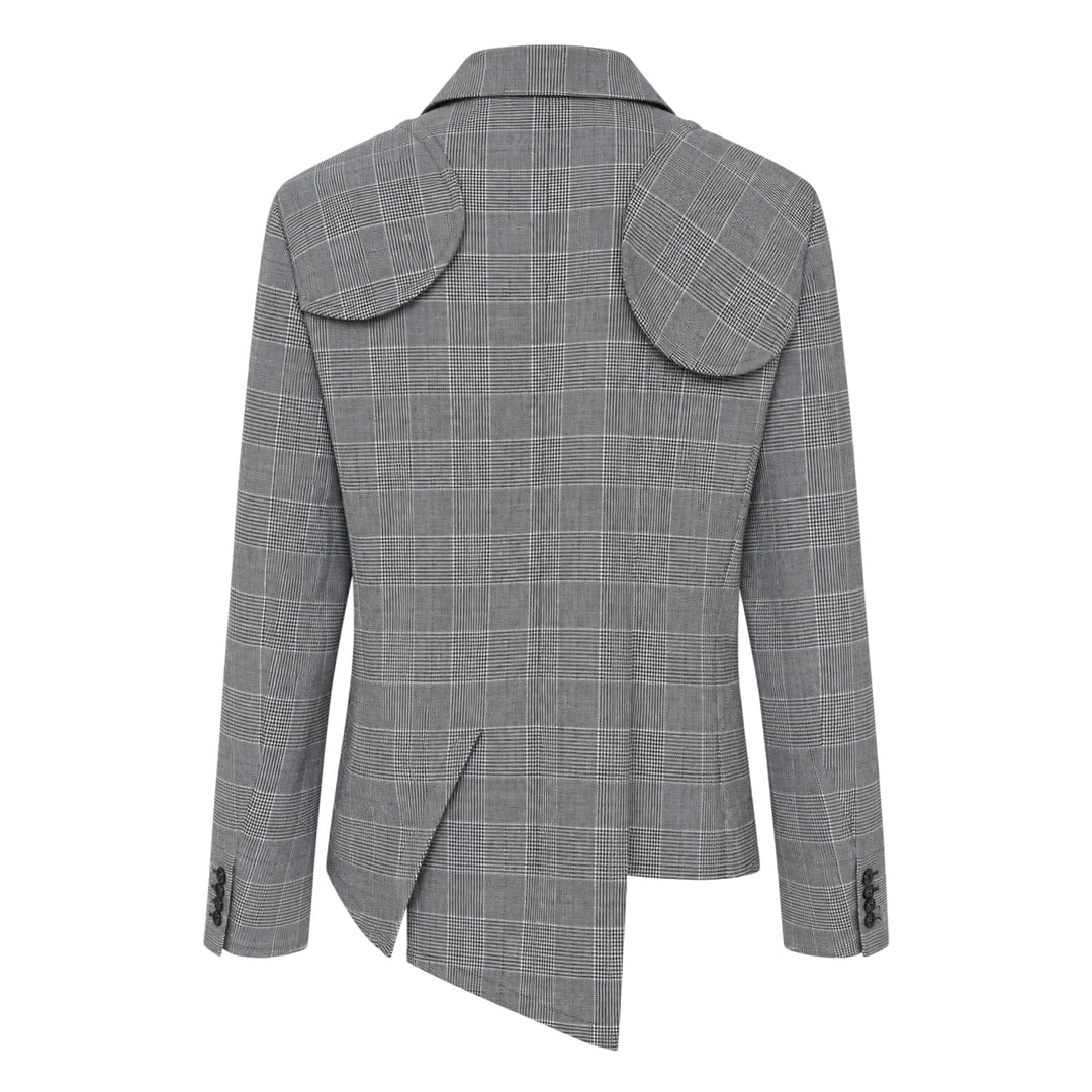Glen Check Asymmetric Blazer