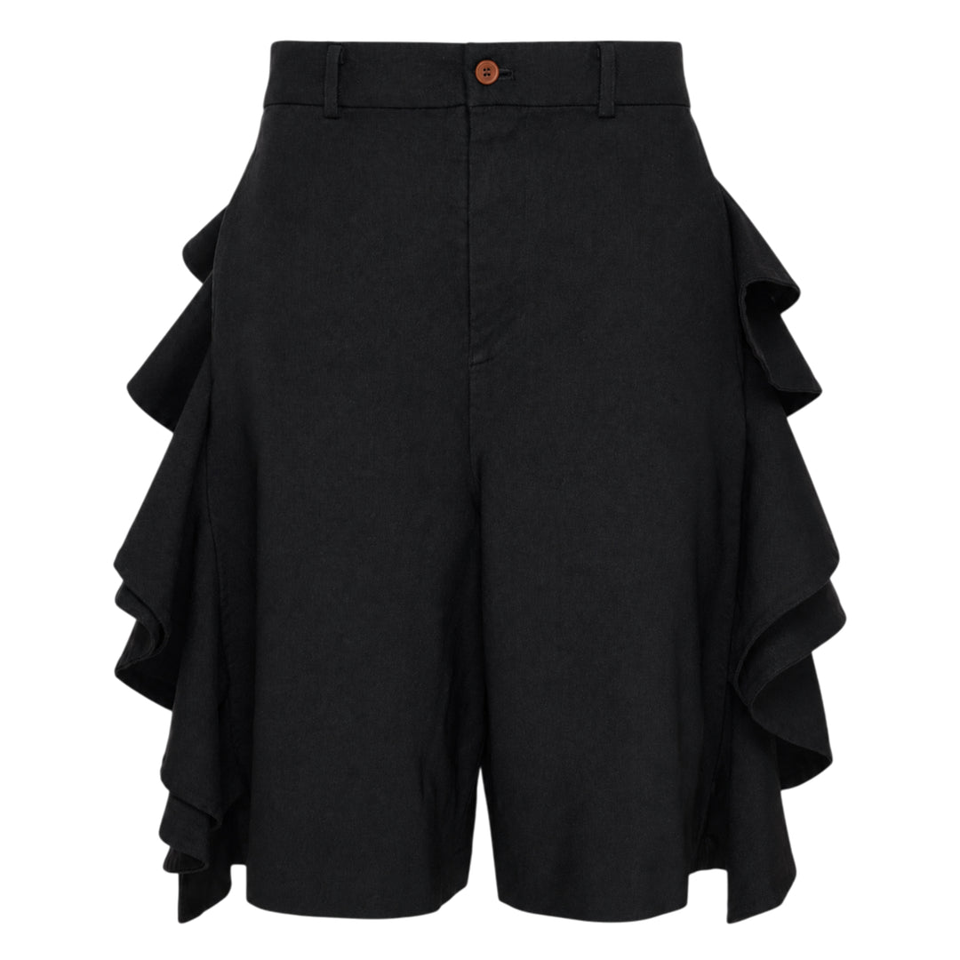 Gabardine Ruffle Shorts
