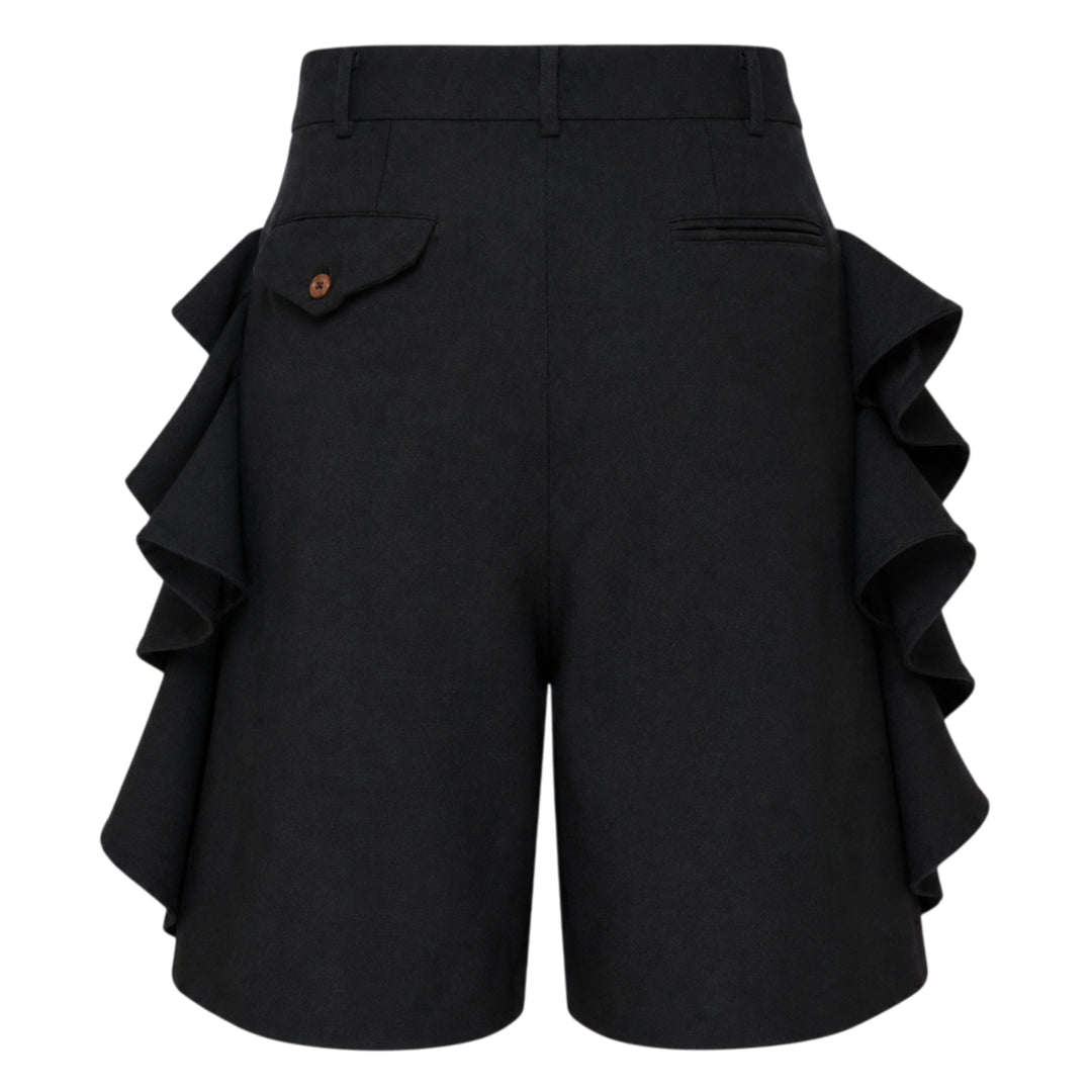 Gabardine Ruffle Shorts