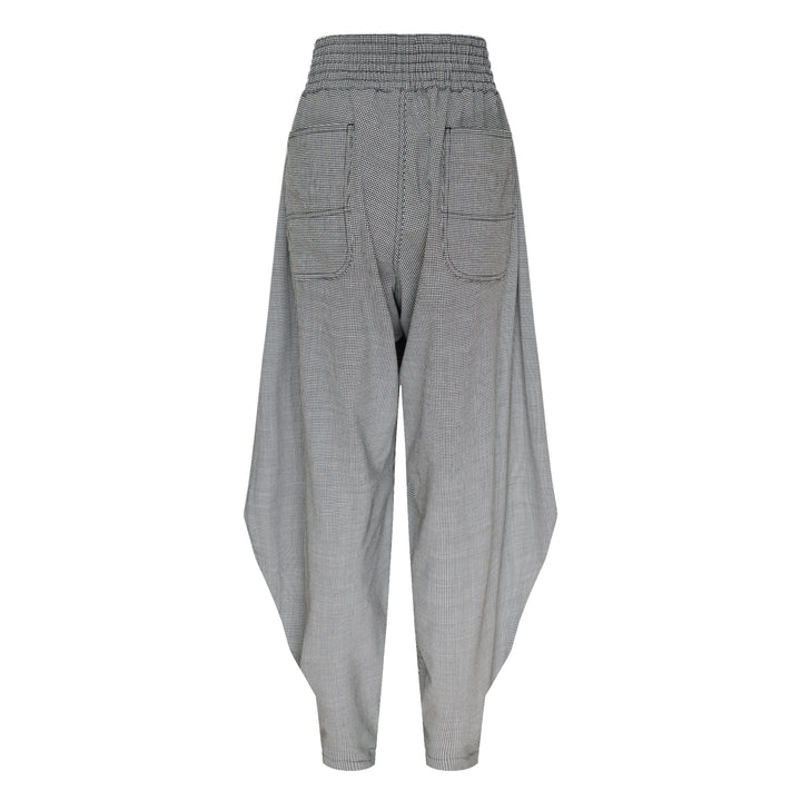 Houndstooth Wide-Leg Pants