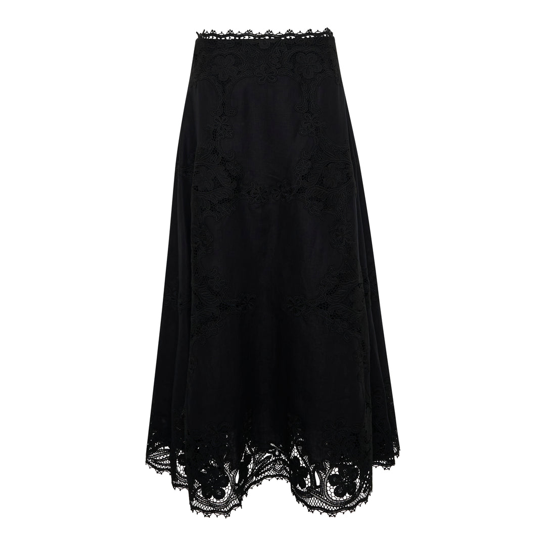Fleur Linen Midi Skirt