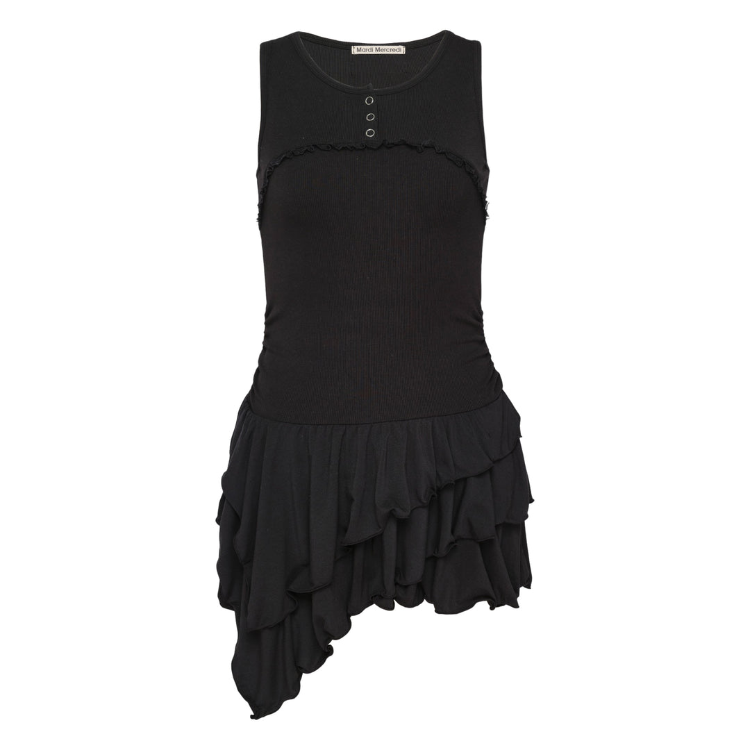 Sleeveless Layered Ruffle Mini Dress