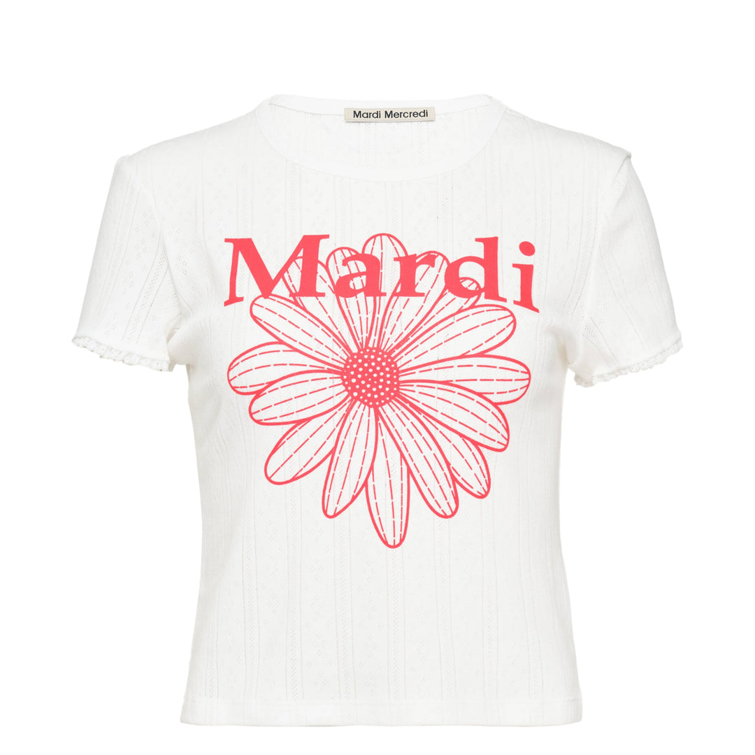 Eyelet Floral Slim Fit Tee