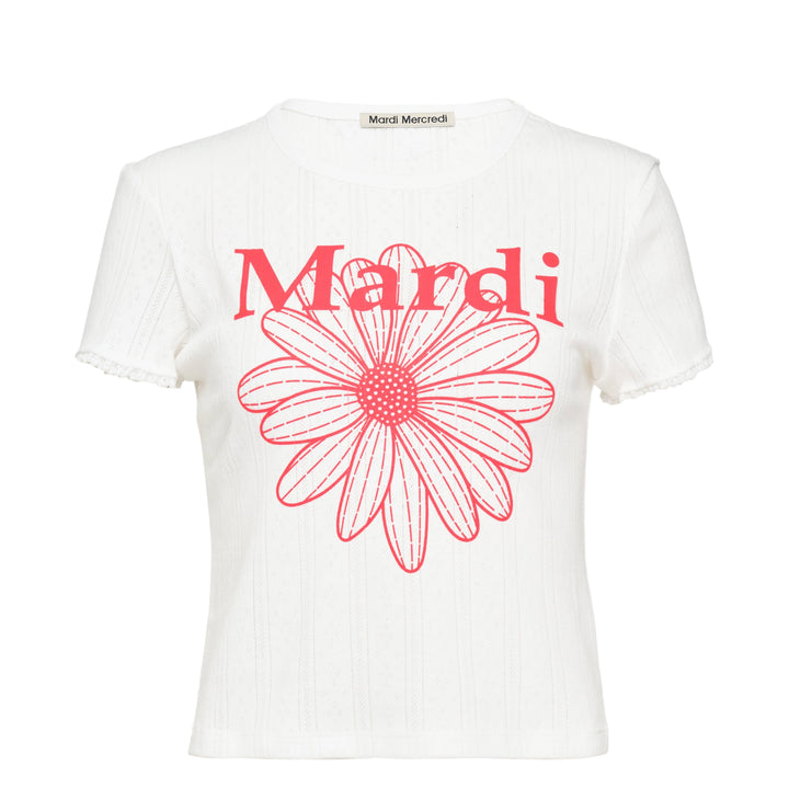 Eyelet Floral Slim Fit Tee