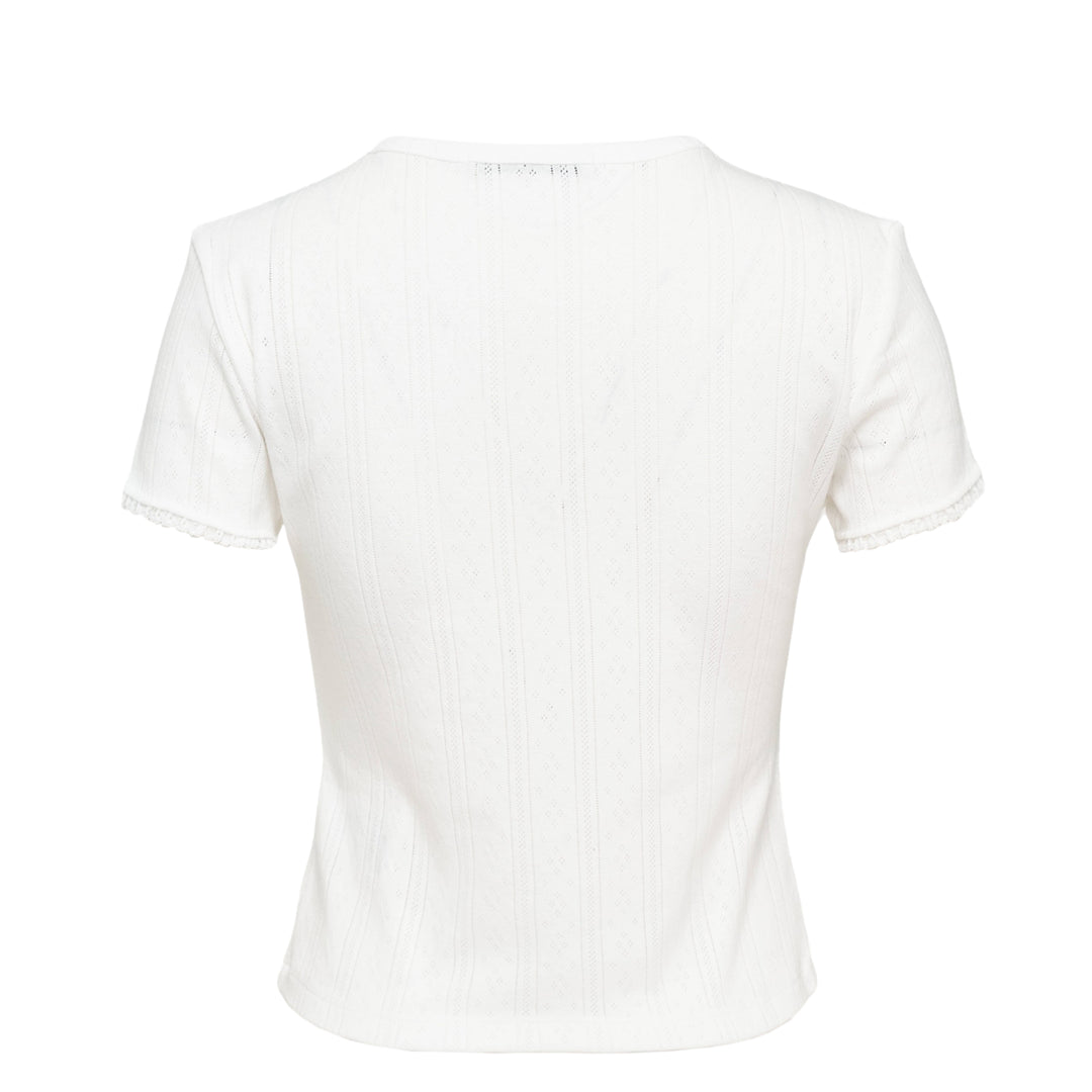 Eyelet Floral Slim Fit Tee