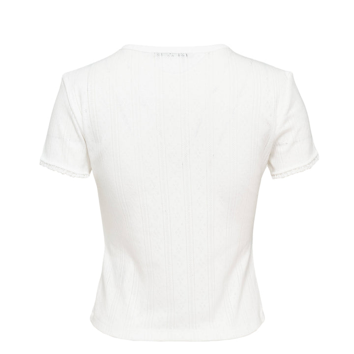 Eyelet Floral Slim Fit Tee