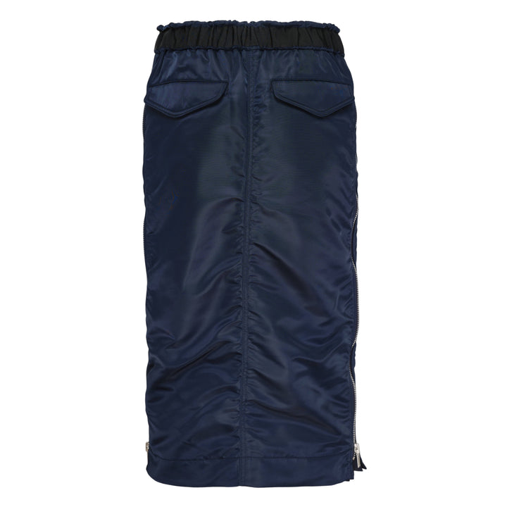 Nylon Twill Midi Skirt