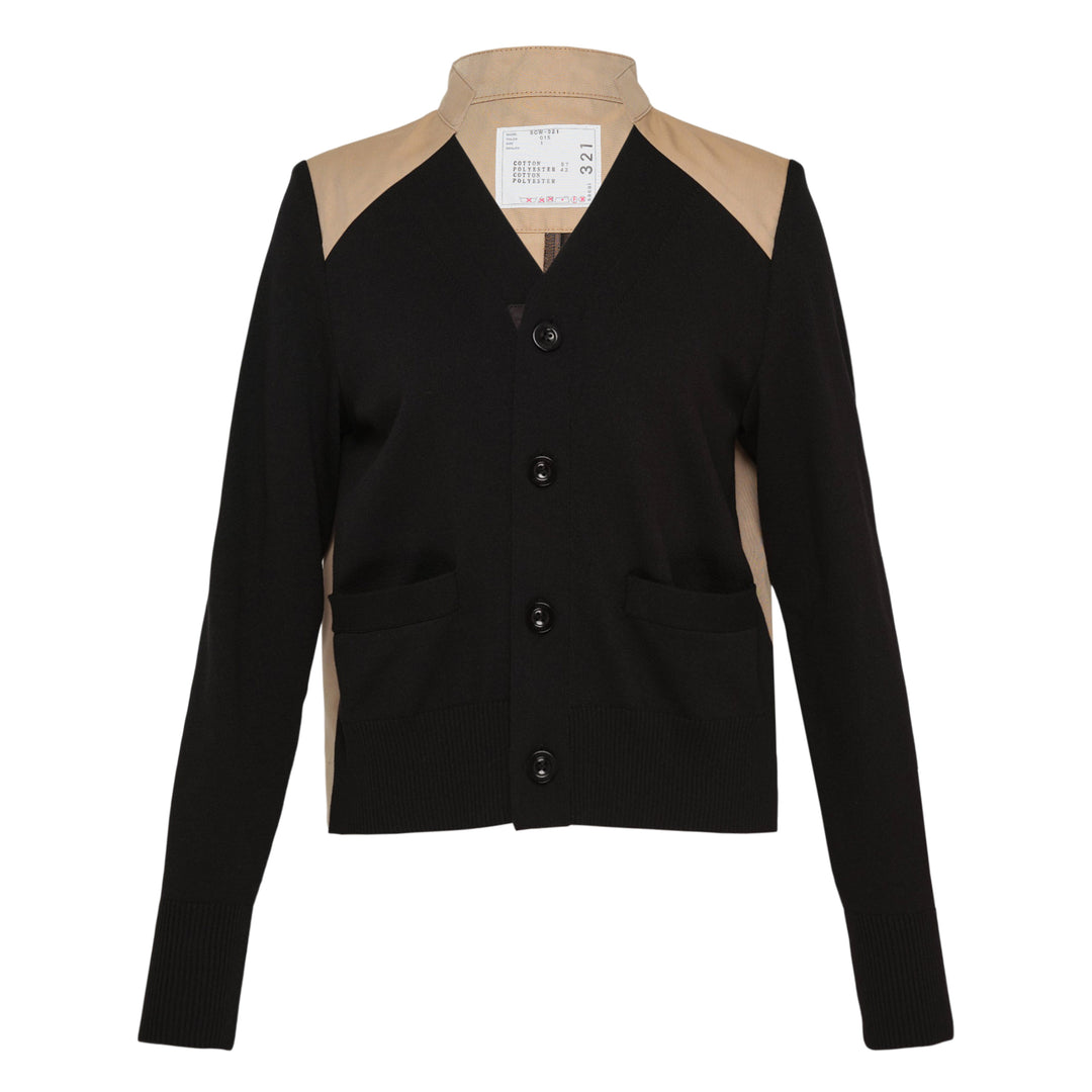 Cotton Gabardine Knit Cardigan