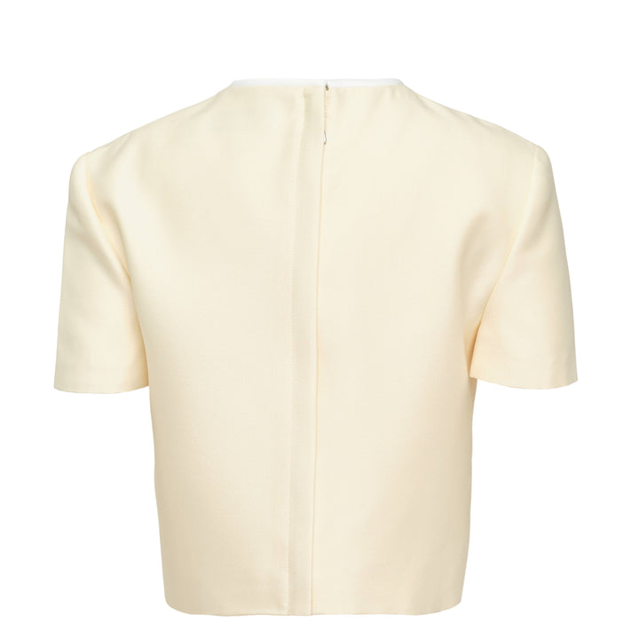 Yellow Taffeta Cropped Top