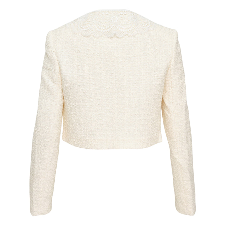 Cream Boucle Lace Collar Jacket