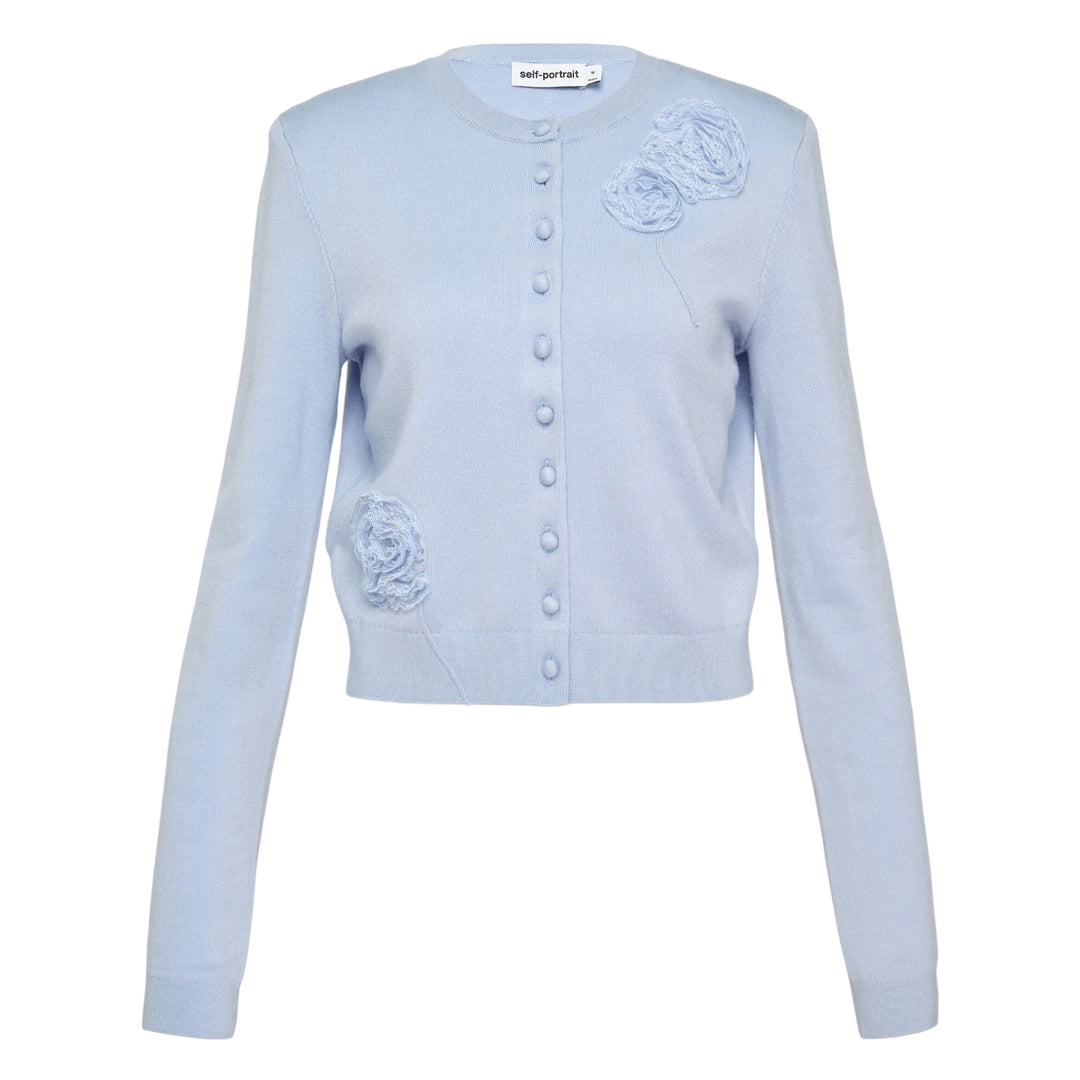 Blue Flower Knit Cardigan