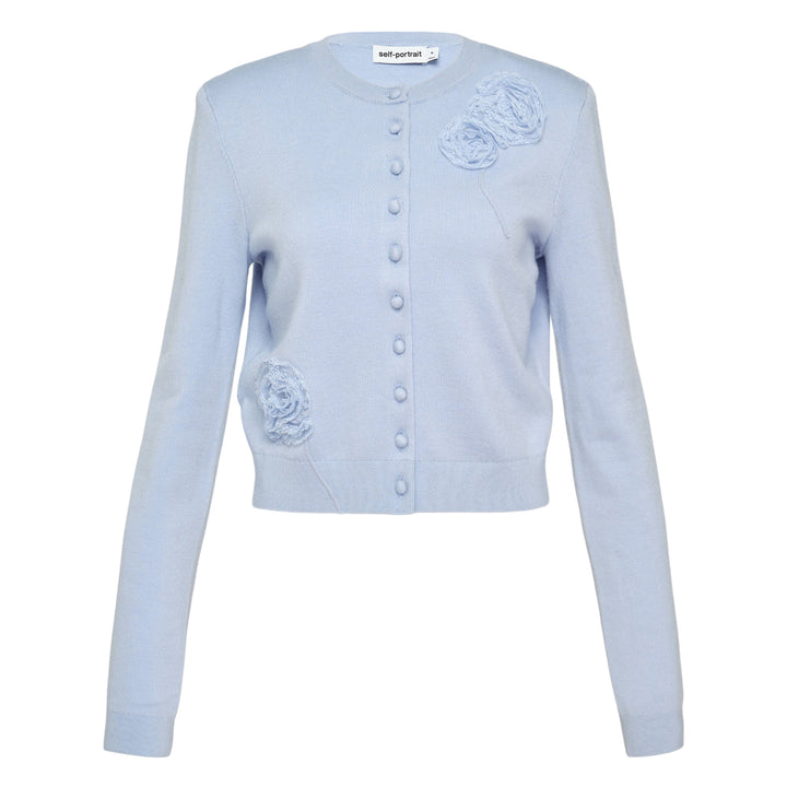 Blue Flower Knit Cardigan