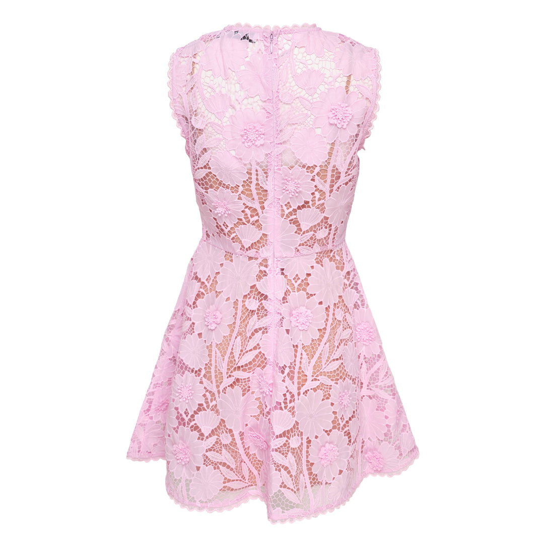Pink Lace Mini Dress