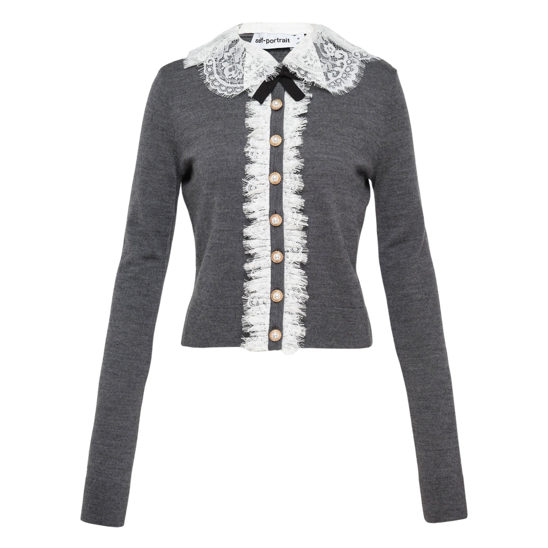 Lace Collar Knit Cardigan