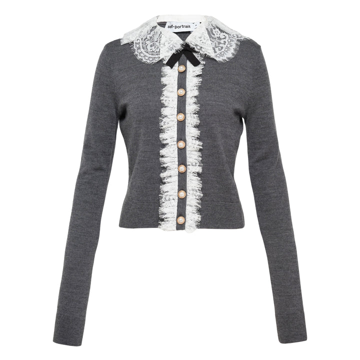 Lace Collar Knit Cardigan