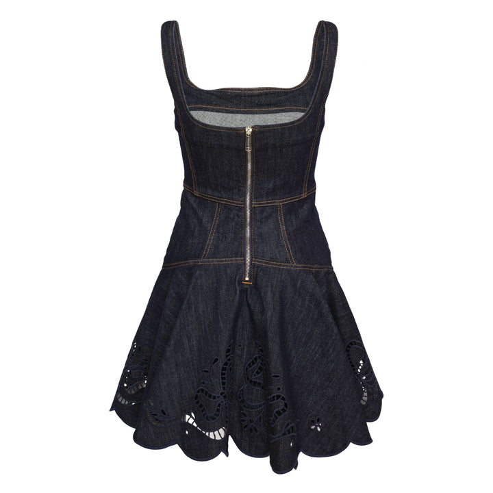 Indigo Denim Broderie Dress